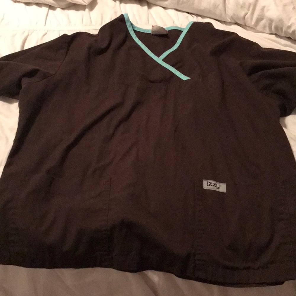 Baby Blue and Brown Scrub Set